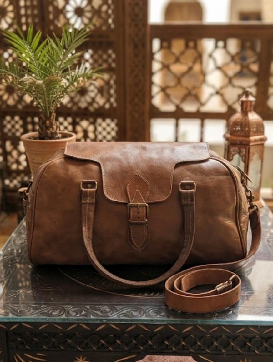 Sac en cuir voyage fait main