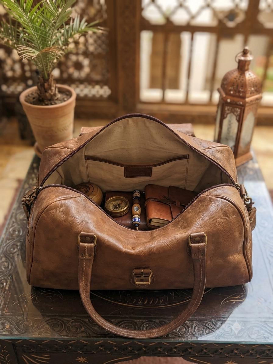 Sac en cuir voyage fait main