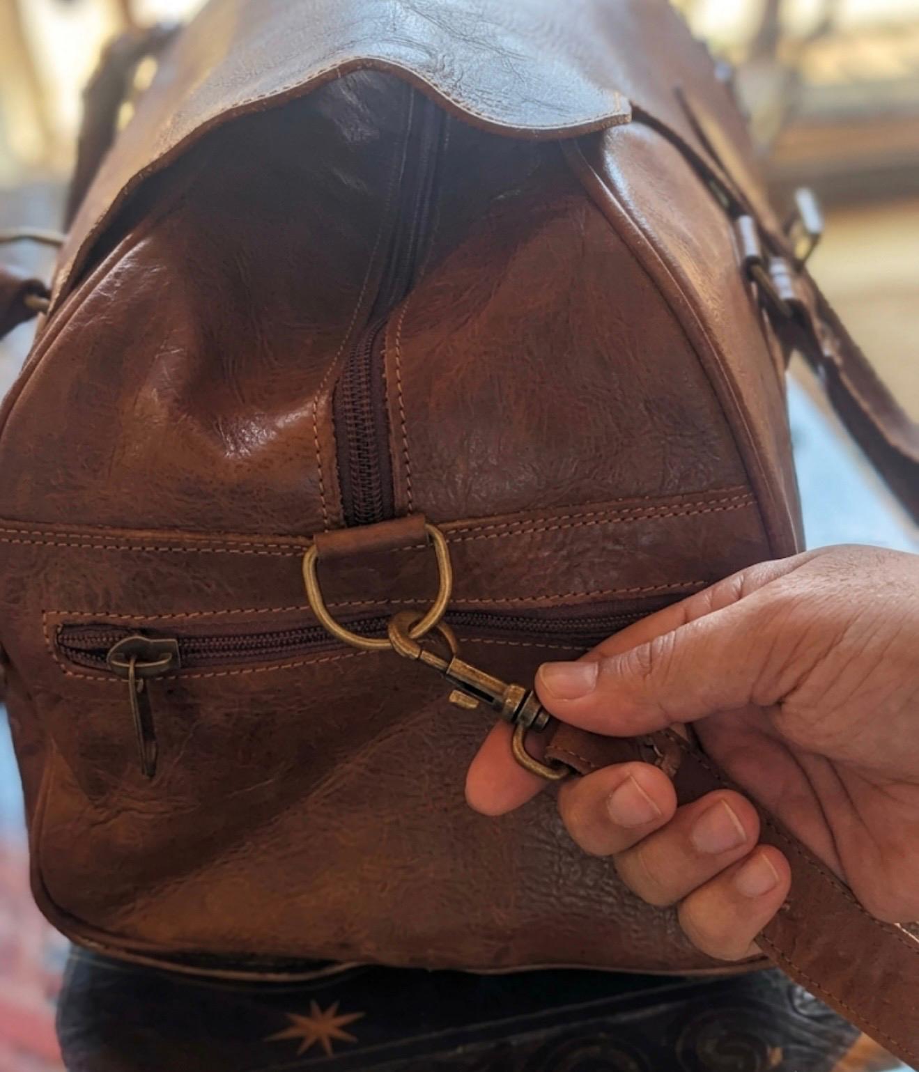 Sac en cuir voyage fait main